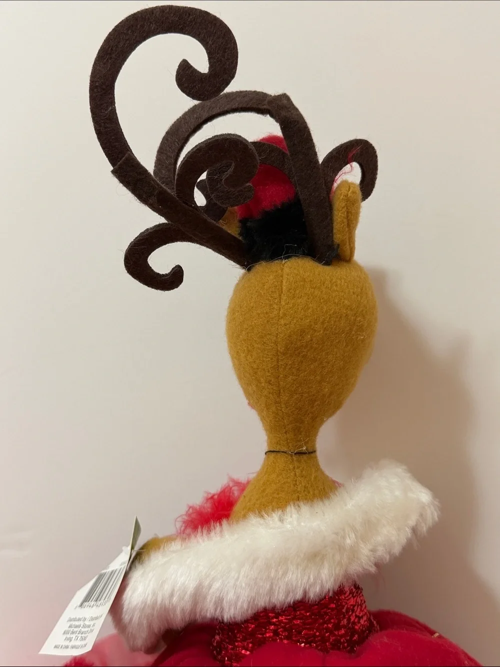 Celebrate It Christmas Festive Red Reindeer Plush Figurine 23” Long